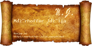 Márhoffer Júlia névjegykártya